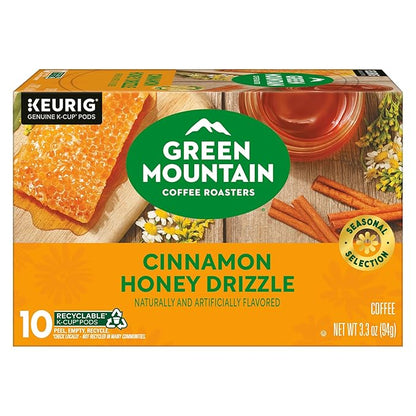 Green Mountain Coffee Roasters Cinnamon Honey Drizzle, Single-Serve Keurig K-Cup Pods, 6 Boxes of 10 (60 Count Total)