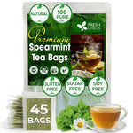 Load image into Gallery viewer, FreshDrinkUS, Premium 45 Spearmint Tea Bags, 100% Natural Spearmint Leaves. Loose Leaf Spearmint Herbal Tea. Spearmint Leaf Tea. No Sugar, No Caffeine, No Gluten, Vegan.