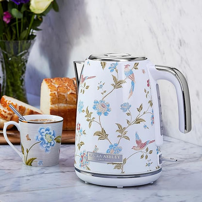 Laura Ashley Stainless Steel Electric Kettle 1.7 Liter - 1500W Rapid Boil Electric Kettles for Boiling Water - Electric Tea Kettles Automatic Shut Off - Overheat & Boil Dry Protection Jug Kettle