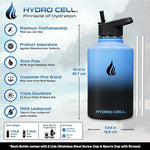 Load image into Gallery viewer, HYDRO CELL Stainless Steel Insulated Water Bottle with Straw - For Cold &amp; Hot Drinks - Metal Vacuum Flask with Screw Cap and Modern Leakproof Sport Thermos for Adults (Blue/Black 64oz)