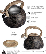 Load image into Gallery viewer, POLIVIAR Tea Kettle, Iron Grey Tea Pot Stovetop, 2.7 Quart Loud Whistling Coffee and Teapot, Food Grade Stainless Steel for Anti-Hot Handle and No-Rust, Suitable for All Heat Sources (JX2020-RB30)