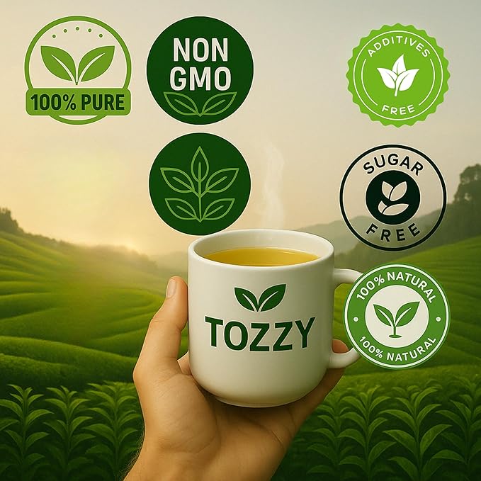 Tozzy Organic Unsmoked Yerba Mate Tea - 100 Count | Pyramid Tea Bags (Plant-Based & Eco-conscious) | Caffeine-Powered | Pure Ingredients