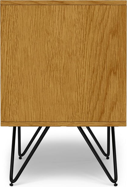 SIMPLIHOME Hunter 20 inch Wide Industrial Nightstand in Oak for the Living Room and Bedroom