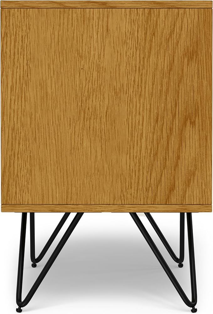 SIMPLIHOME Hunter 20 inch Wide Industrial Nightstand in Oak for the Living Room and Bedroom