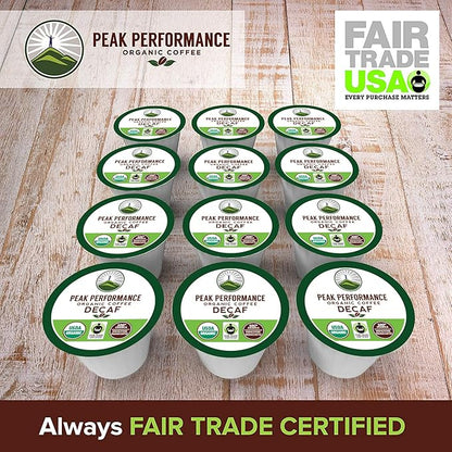 USDA Organic Decaf Coffee Pods. Compatible With K-CUP And Keurig Machines. High Altitude USDA Organic Decaf Coffee. Fair Trade Beans Medium Roast Single Serve Decaffeinated 24 Count Recyclable Cups