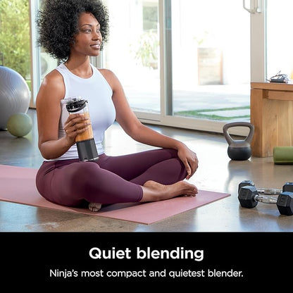Ninja Blast Portable Blender, Cordless, 18oz. Vessel, Personal Blender For-Shakes and Smoothies, BPA Free, Leakproof-Lid and Sip Spout, USB-C Rechargeable, Dishwasher Safe, Metallic Black, BC151MB