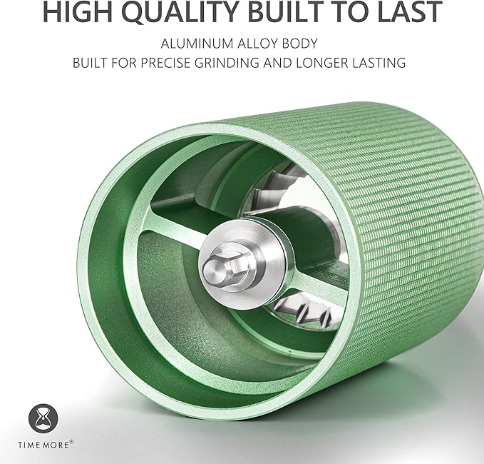 Chestnut TIMEMORE C3S Manual Coffee Grinder, Hand Coffee Grinder with Adjustable Grind Setting, Stainless Steel S2C Conical Burr Coffee Grinder, for Espresso to French Press - Green