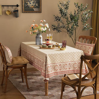 Designer Linen Floral Square Tablecloth,Pale Yellow Farmhouse Indoor Table Cloth,Fall Durable Decor Tablecloths for Dining Kitchen Thanksgiving Christmas Party,67"*67"-Chamonix A