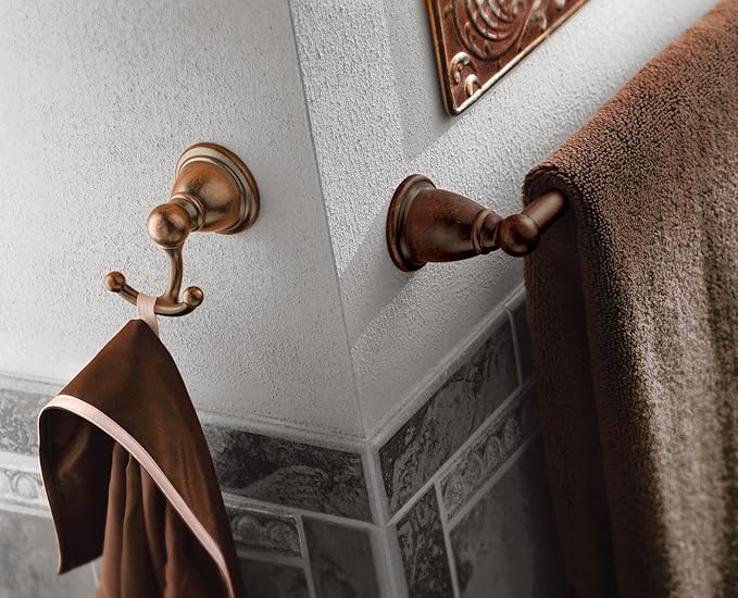 Moen YB2224ORB Brantford Collection 24-Inch Bathroom Single Towel Bar, Oil Rubbed Bronze