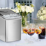 Load image into Gallery viewer, Silonn Ice Makers Countertop, 9 Cubes Ready in 6 Mins, 26lbs in 24Hrs, Self-Cleaning Ice Machine with Ice Scoop and Basket, 2 Sizes of Bullet Ice for Home Kitchen Office Bar Party