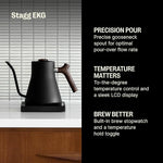 Load image into Gallery viewer, Fellow Stagg EKG Electric Gooseneck Kettle - Pour-Over Coffee and Tea Kettle - Stainless Steel Water Boiler - Quick Heating for Boiling Water - Matte Black With Walnut Handle