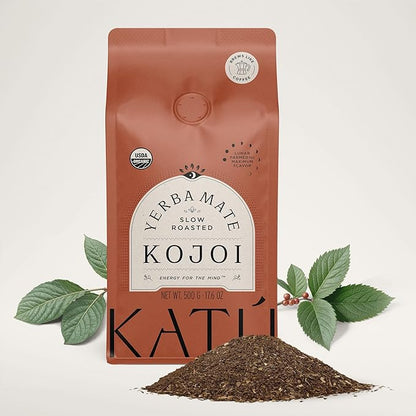 Katú Kojoi Premium Organic Yerba Mate Tea, Slow Roasted, Unsmoked, Air Dried, Loose-Leaf, Aged, Natural Energy, 17.6 oz (500g)