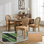 Load image into Gallery viewer, French Country Dining Chairs Set of 4, Amber Cane Back Rattan Dining Chairs with Linen Upholstered Seat, Solid Wood Legs, Farmhouse Kitchen &amp; Dining Room Chairs, Sillas De Comedor (Amber, 4Pcs)