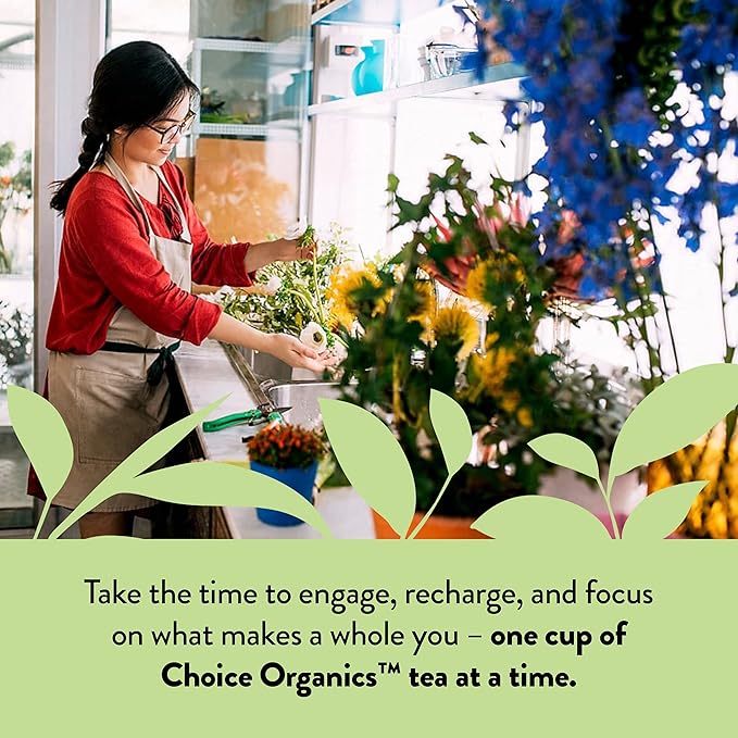 Choice Organic Mint Sage Herbal Tea, Caffeine Free, 16 Bags (Pack Of 6)