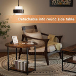 Load image into Gallery viewer, WOHOMO Coffee Table, Mid Century Modern Coffee Table for Living Room Rustic Farmhouse Center Table 2 in 1Detachable Table Set, Rustic Brown