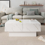 Load image into Gallery viewer, White Marble Coffee Table with Large Storage, Farmhouse Center Table for Living Room Mesas De Centro para Salas Modernas Nesting Modern Coffee Table for Reception Room