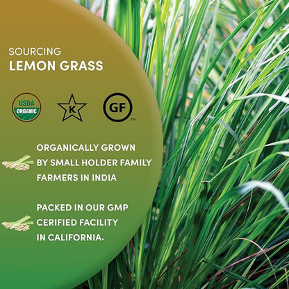 Worldwide Botanicals Organic Lemon Grass Leaves – 7oz - Loose Leaf - Cut and Sifted – 100% pure Cymbopogon citratus - Zacate de limon - Resealable Bag for Freshness - Perfect for Cooking and Tea
