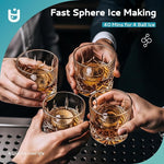 Load image into Gallery viewer, EUHOMY Ice Ball Maker Countertop, 144Pcs/day, 4Pcs Ready in 40Mins, Self-Cleaning, Sphere Ice Maker Machine with Crystal Clear Ice for Whiskey/Brandy/Rum