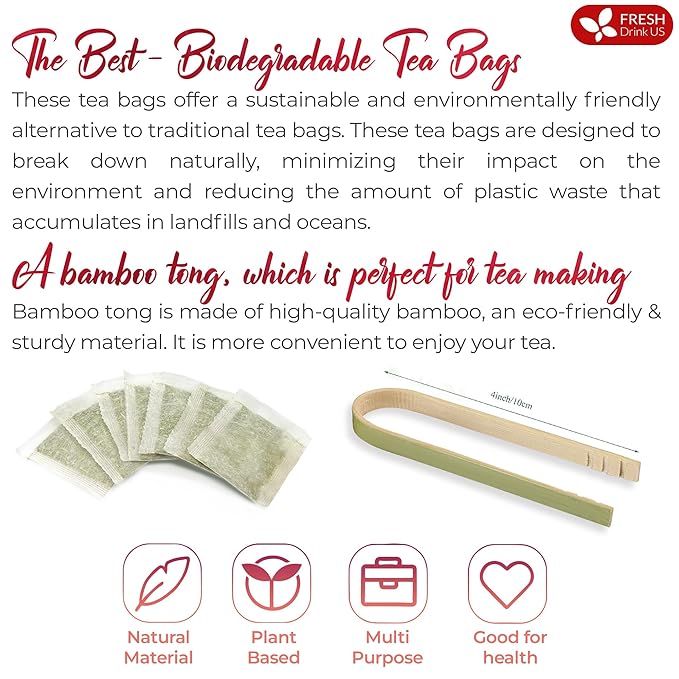 FreshDrinkUS, 60 Tea Bags Super Hibiscus Heart Blend– Herbal Tea with Hibiscus Flower, Ginger, Cinnamon Stick, Lemongrass & Rose Hip – Naturally Caffeine-Free, Sugar-Free, Vegan