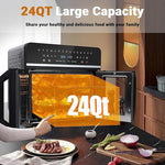 Load image into Gallery viewer, 24Qt Large Air Fryer Toaster Oven Combo - French Double Door Airfryer, 15 Cooking Functions Touch Dual Zone Independent Control Electric Oven, Stainless Steel Air Fryers Oven 13 Accessories &amp; Cookbook