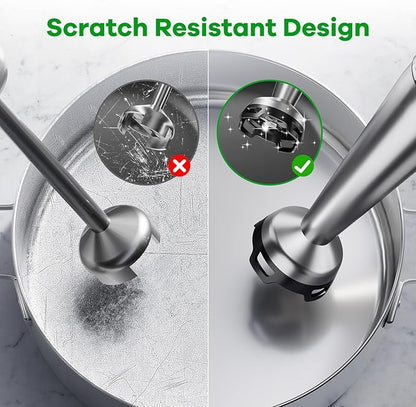 Immersion Blender Handheld Corded Hand Blenders Set 1100W, Trigger Variable Speed 5 in 1 Stick Emulsifier with Chopper, Whisk and Frother for Soup, Baby Food and Smoothies