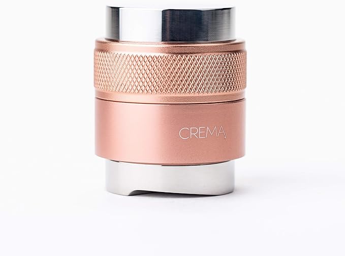 Crema Coffee Products 39.25mm Hand Tamper & Coffee Distributor V2 | Compatible with Flair Classic, Signature,and Neo|Double-Sided, Adjustable Depth Tool|Made with Durable 304 Stainless Steel|Rose Gold