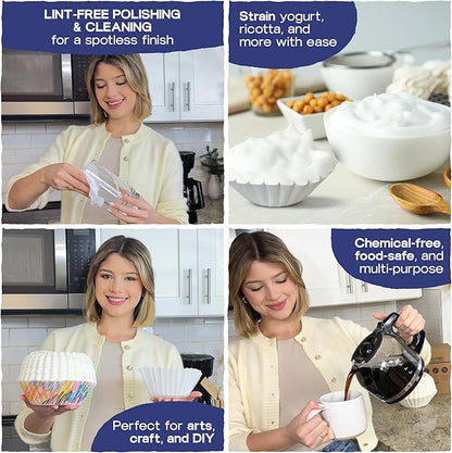 Pine & Pebble® Large Coffee Filters (500 Ct) | Tall-Walled Basket Style (9.84" x 4.33") | No Grounds, No Mess | Fits BUNN & 12-Cup Commercial Brewers | Ideal for Home, Office & Cafés