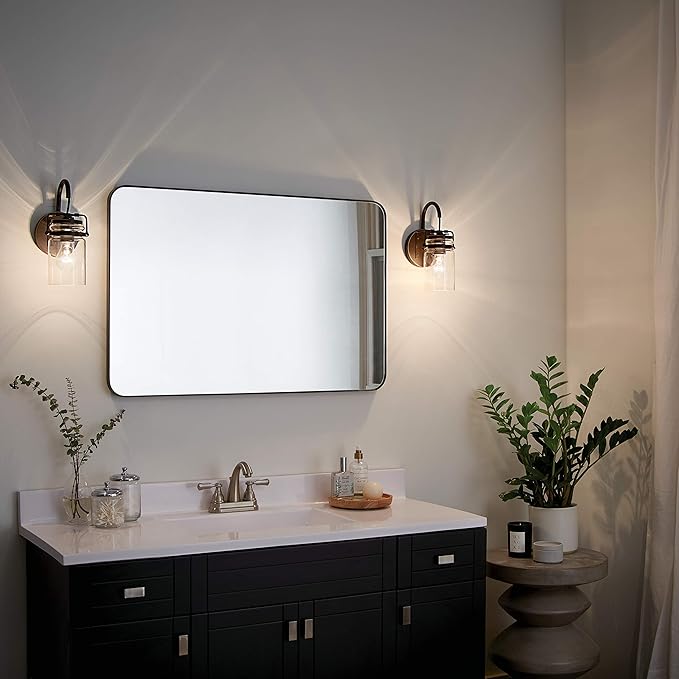 Kichler Brinley 11.5" Wall Sconce in Olde Bronze®, 1-Light, Vintage Wall Mount Light with Clear Glass, (11.5" H x 5" W), 45576OZ