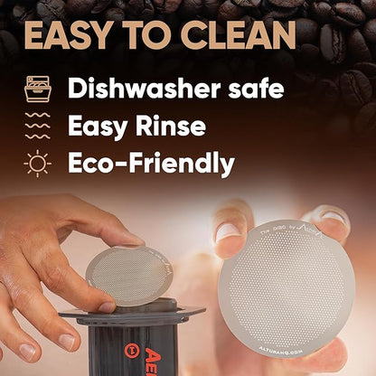 ALTURA The DISC Stainless Steel Filter for AeroPress Coffee Makers – Reusable Metal Filter Replacement for Rich Flavor, Travel, and Eco-Friendly Brewing