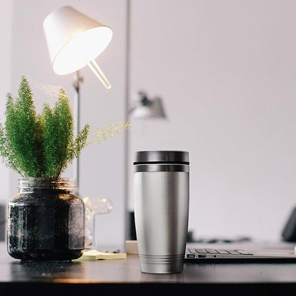 DISCOUNT PROMOS Stainless Steel Tumblers 16 oz. Set of 6, Bulk Pack - Perfect for Coffee, Soda, Other Hot & Cold Beverages - Silver