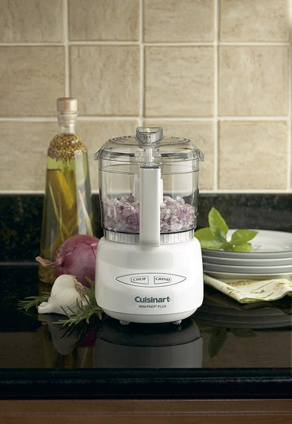 Cuisinart Mini-Prep Plus Food Processor, 24-Ounce Mini Food Processor to Chop Herbs, Vegetables, and Hard Cheese, 24-Ounce Work Bowl, Reversible Stainless Steel Blade, DLC-2A, White