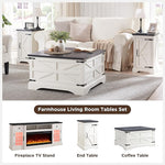 Load image into Gallery viewer, JXQTLINGMU Farmhouse Lift Top Coffee Table with Storage, 36" Wood Square Center Table with Large Hidden Compartment, Rustic Lift Tabletop Dining Table for Home Living Room, White