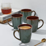 Load image into Gallery viewer, Coffee Mug 16 oz, Ceramic Coffee Mugs Set of 4, Reactive Glaze Mug for Latte/Tea/Cappuccino, Large Stackable Mug Set for Men, Women, Dad, Mom, Dishwasher &amp; Microwave Safe, Brown Green