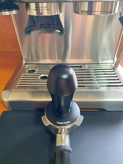 54mm Espresso Tamper 30lbs Calibrated Coffee Tamper Stainless Steel Base Hand Tamper for 54mm Bottomless Portafilter Tamper for Espresso Machine-Flat Base, Black