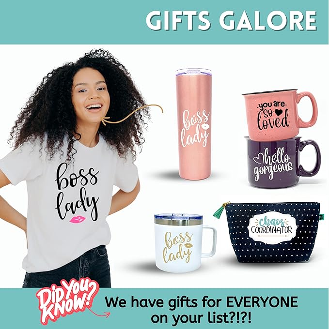 Brooke & Jess Designs Boss Lady Tumbler - Best Boss Gifts for Women - Great Travel Water Bottle Gifts for Bosses, Coworkers, Mom, Christmas, Birthday