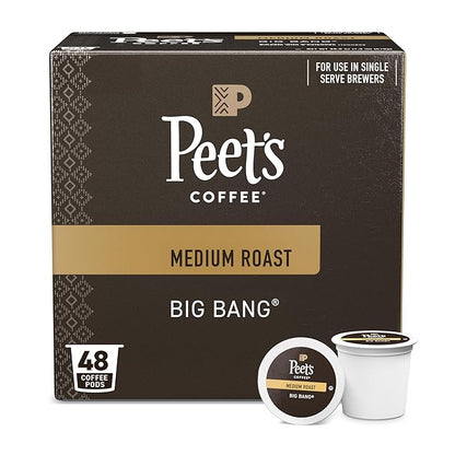 Peet's Coffee, Medium Roast Single Serve Coffee Pods - Big Bang 48 Count (1 Box of 48 Pods)