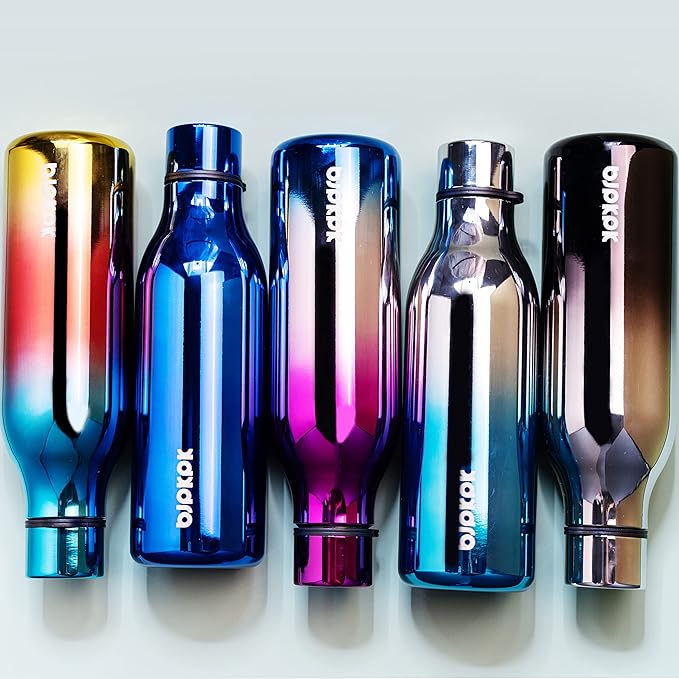 BJPKPK Insulated Water Bottles, 18 oz Stainless Steel Metal Water Bottle with Strap, BPA Free Leak Proof Jugs,Mugs,Flasks, Reusable Thermal Flasks for Sports & Travel, Caribbean Sunrise