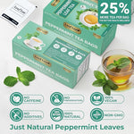 Load image into Gallery viewer, LeafLea 40 Peppermint Tea Bags, Natural Peppermint Leaf Herbal Tea with Cool Taste, Te De Menta for Gentle Digestive Support, Te De Hierba Buena, Caffeine-Free, Sugar-Free, Vegan, Individually Wrapped