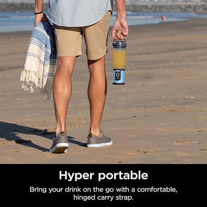 Ninja Blast Portable Blender, Cordless, 18oz. Vessel, Personal Blender For-Shakes and Smoothies, BPA Free, Leakproof-Lid and Sip Spout, USB-C Rechargeable, Dishwasher Safe, Metallic Blue, BC151BM