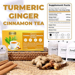 Load image into Gallery viewer, LeafLea 160 Ginger Turmeric Tea Bags, 100% Natural &amp; Pure Herbal Tea Blend of Turmeric Ginger Tea with Cinnamon, Turmeric Tea Supports Digestion &amp; Immunity, Caffeine-Free, No Sugar, Non-GMO