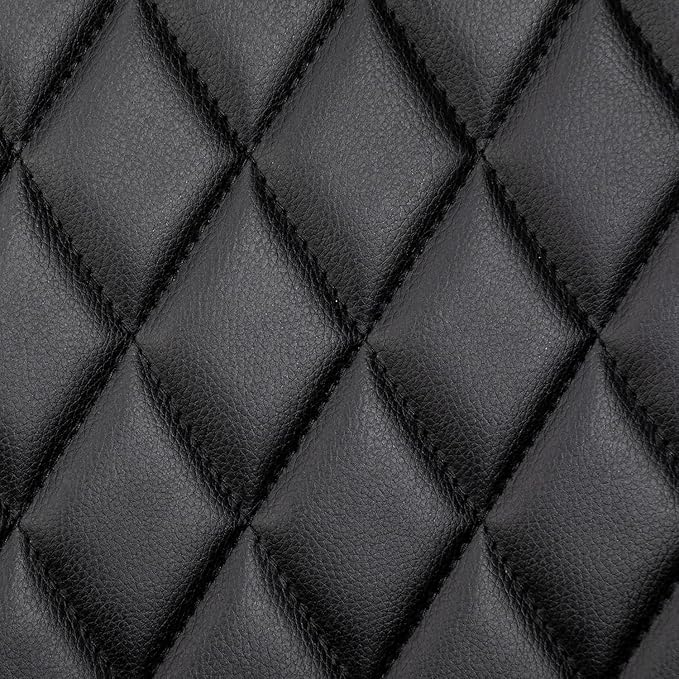 LUNLING Mid Century Modern Faux Leather Dining Room Chairs,Upholstered Seat Metal Legs Chairs Black Faux Leather Kitchen Chair Reception Room Chair,1PCS