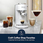 Load image into Gallery viewer, De'Longhi Dedica Duo Compact Espresso Machine - Cold Brew Coffee Maker with Milk Frother Wand- for Espresso, Hot &amp; Iced Coffee, Cappuccinos, Lattes &amp; Home Barista Brewing, Vanilla