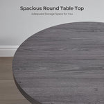 Load image into Gallery viewer, SICOTAS Round Coffee Table for Living Room, Mid Century Modern Fluted Center Coffee Table with Storage, 32" Circle Accent Tea Dining Table for Apartment, Dark Grey Alder