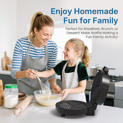 Heart Belgian Waffle Maker: Electric Waffle Machine with Adjustable Browning Control, Waffle Iron with Nonstick Plates Easy Cleanup, Breakfast Maker for Kids and Families, Stainless Steel