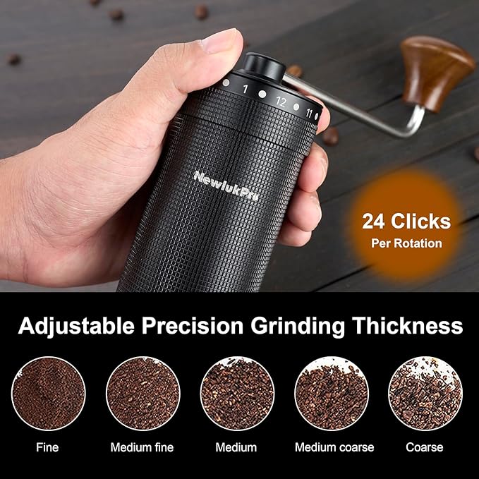 M7 Pro Manual Coffee Grinder,Titanium Coating Conical Burr,Hand Coffee Grinder with External 72 Grinding Scales,All-round Hand Grinder for Pour Over Drip French Press Espresso Cold Brew