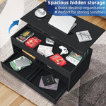 Load image into Gallery viewer, LED Coffee Table with Lift Top Morden Coffee Table with Storage High Gloss Black Sofa Table for Living Room Center Tables Hidden Compartment &amp; 2 Drawers &amp; 2 Open Shelve