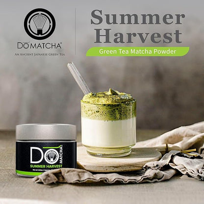 DoMatcha - Summer Harvest Green Tea Matcha Powder, Natural Source of Antioxidants, Caffeine, and L-Theanine, Promotes Focus and Relaxation, Kosher, 75 Servings (2.82 oz)
