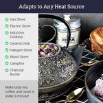 Load image into Gallery viewer, Large Japanese Cast Iron Teapot Capacity 40Oz with Trivet and Loose Leaf Tea Infuser, Cast Iron Tea Kettle Stovetop Safe. Tetsubin Coated with Enamel Interior - Black Teapot