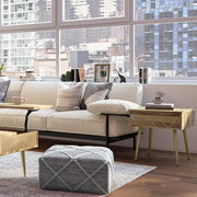 SIMPLIHOME Jager Mid Century - Contemporary 22 inch Wide Metal Side Table in Natural for the Living Room and Bedroom