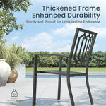 Load image into Gallery viewer, PHI VILLA Set of 4 Stackable Wrought Iron Patio Dining Chairs, Portable Black Outdoor Bistro Deck Metal Chairs, Support 300 lbs, Ideal for Garden, Backyard, Lawn